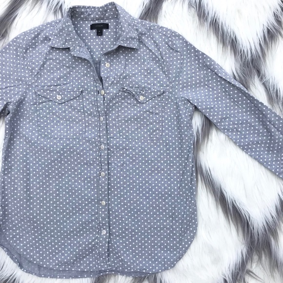 J. Crew Tops - J. Crew polka dot button down